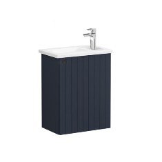 Vitra Root Groove 69189 Lavabo Dolabı, Kapaklı, 45 Cm, Kompakt, Mat Lacivert, Köşeli Lavabolu, Sağ